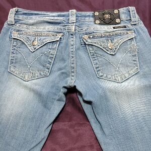 Miss Me Embellished Blue Boot Cut Jeans 28x34